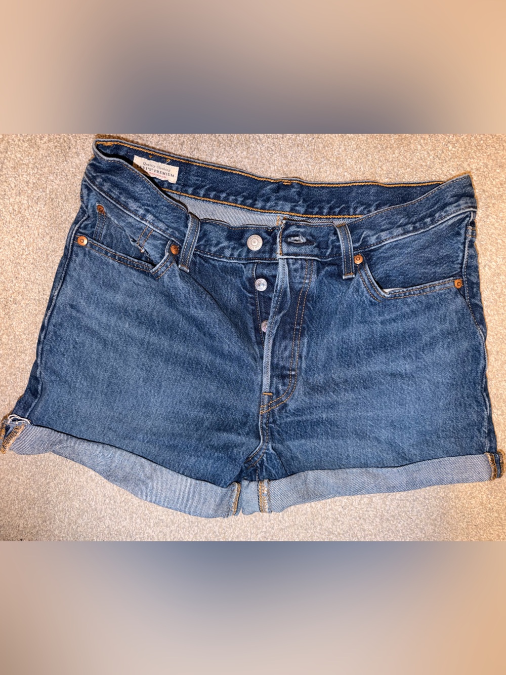 Levi’s Premium 501 Original Rolled Hem Denim Shorts Size W29